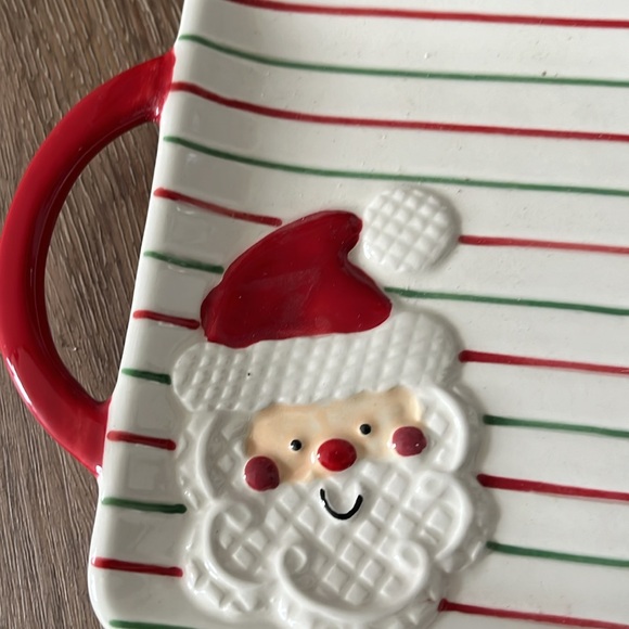 NWOT! Christmas Santa 🎅 Oblong Platter w/ handles. Gorgeous!! - Picture 3 of 7